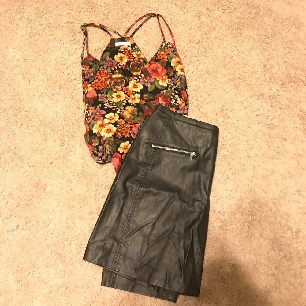SOLD H&M faux leather skirt!